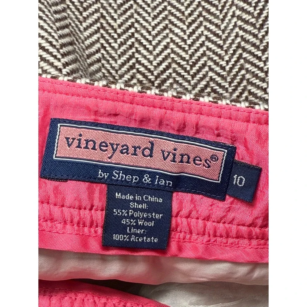 Vineyard Vines Herringbone wool blend‎ A-Line preppy Mini Skirt Women's Size 10